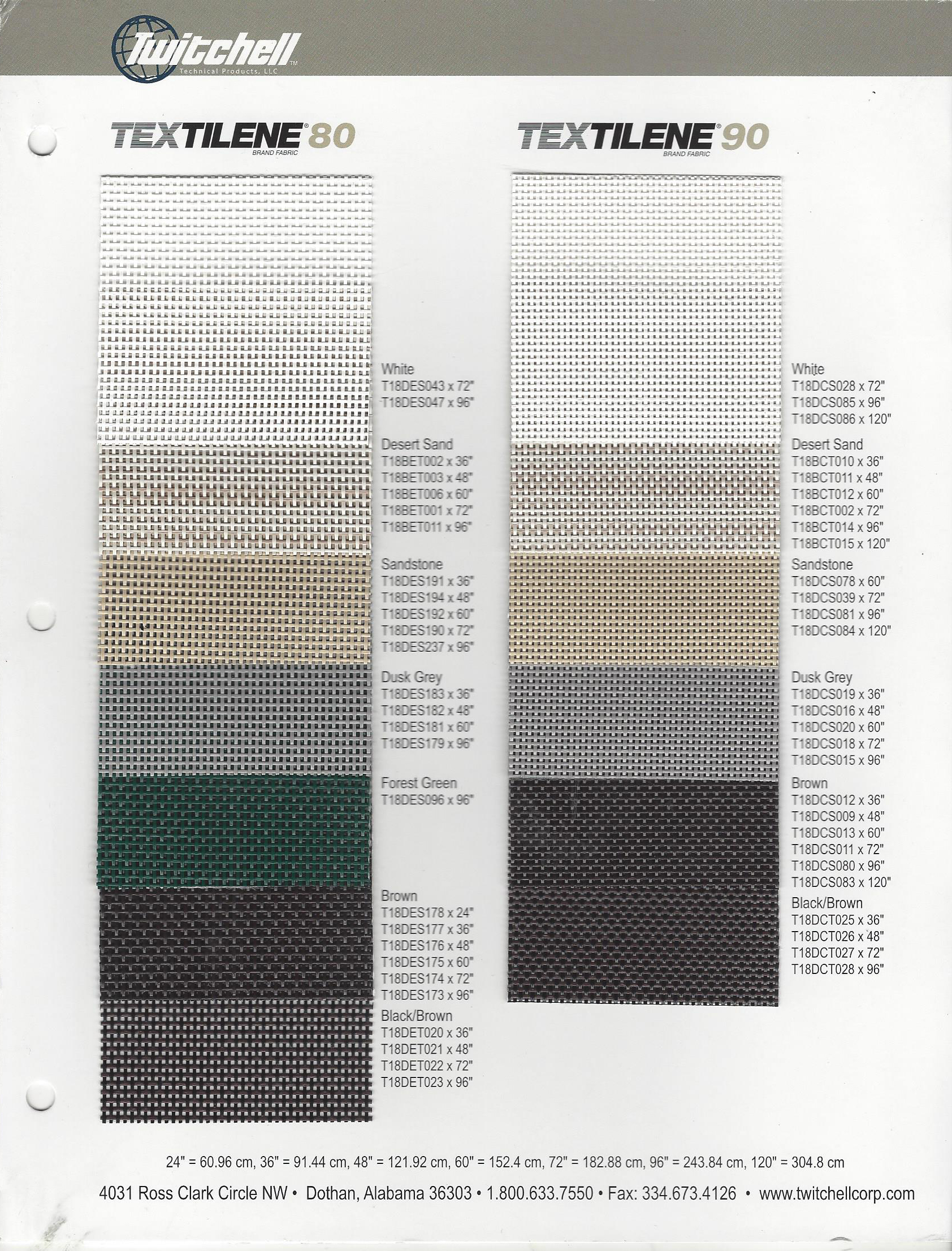 shade fabrics 80% 90%Textilene Twitchell